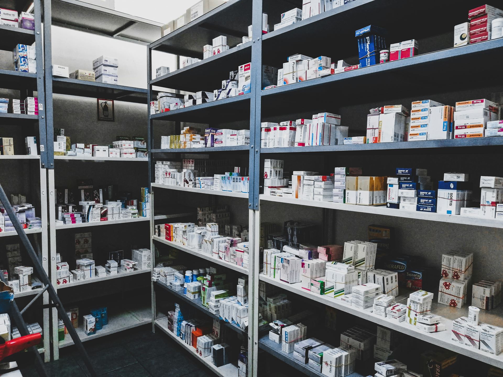 Pharmacy shelves